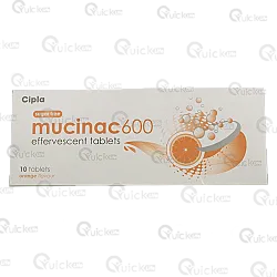 Mucinac 600 Orange Flavour Sugar Free Effervescent Tablet 10